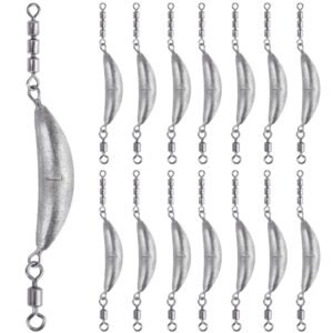 Crescent Fishing Spin Sinkers with 3 Roller Swivels