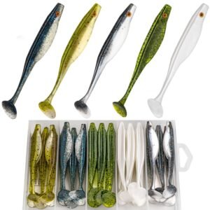 30 PCS Soft Paddle Tail Swimbaits Lures