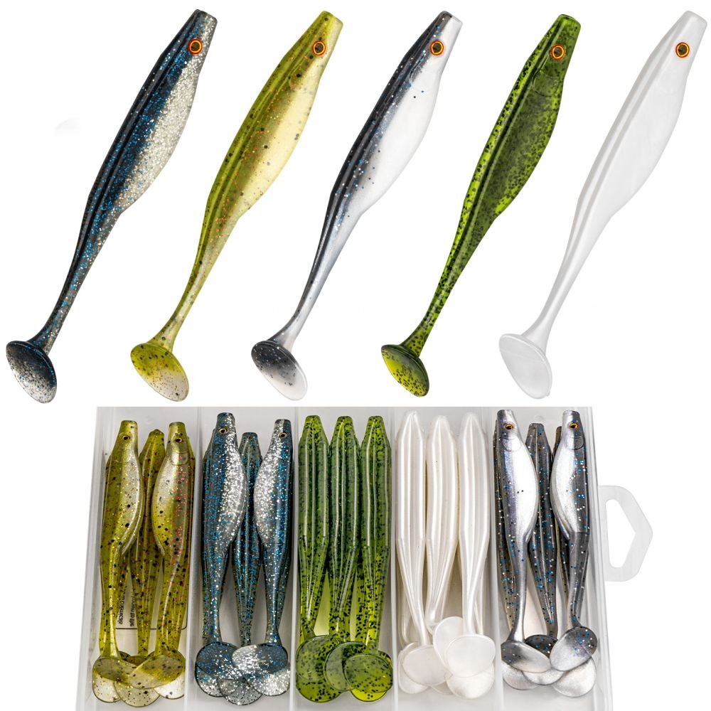 30 PCS Soft Paddle Tail Swimbaits Lures