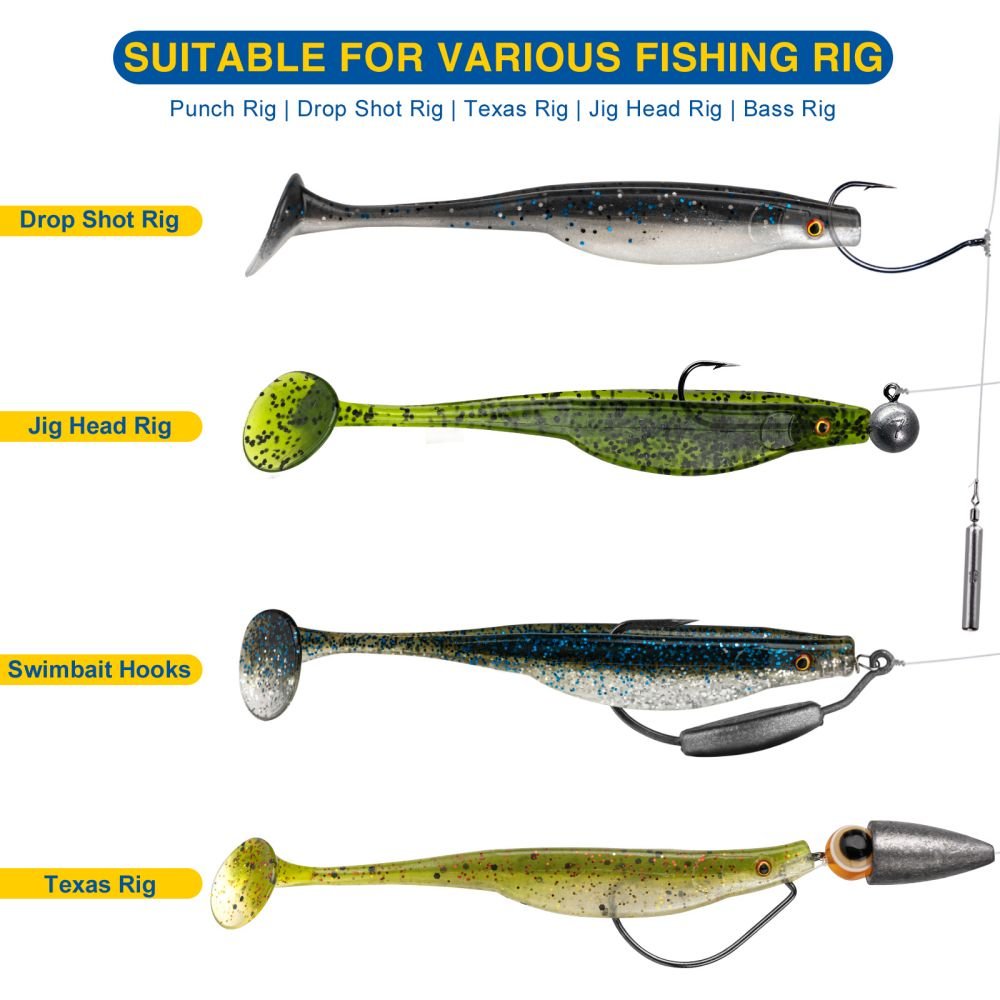 30 PCS Soft Paddle Tail Swimbaits Lures - Image 4