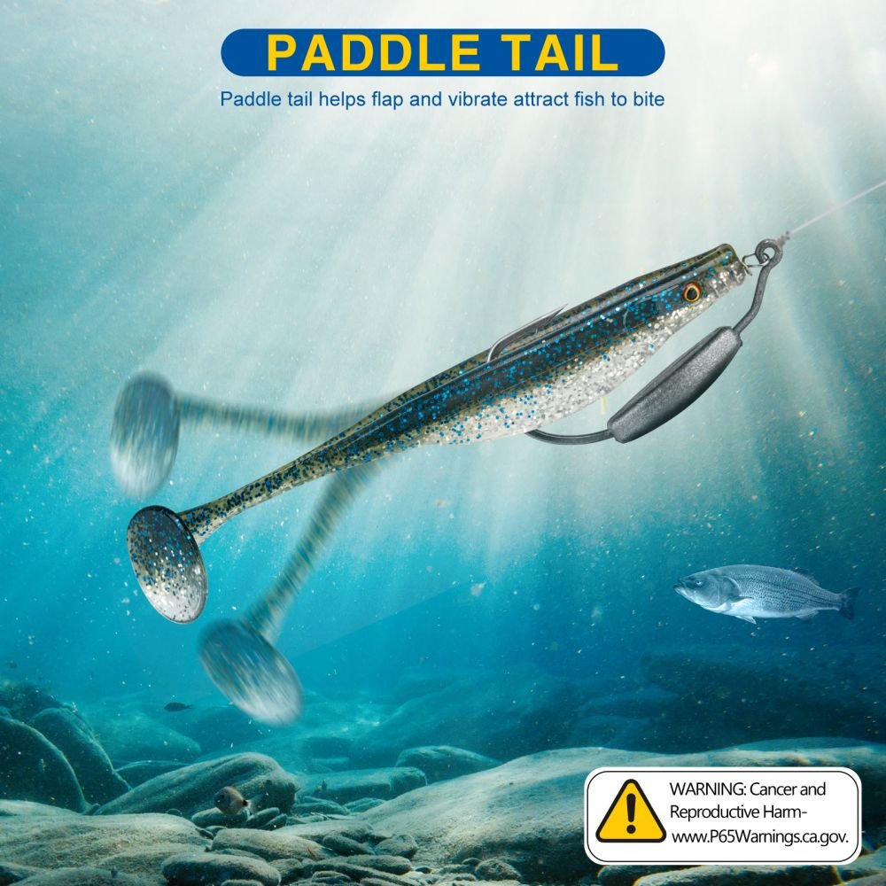30 PCS Soft Paddle Tail Swimbaits Lures - Image 3