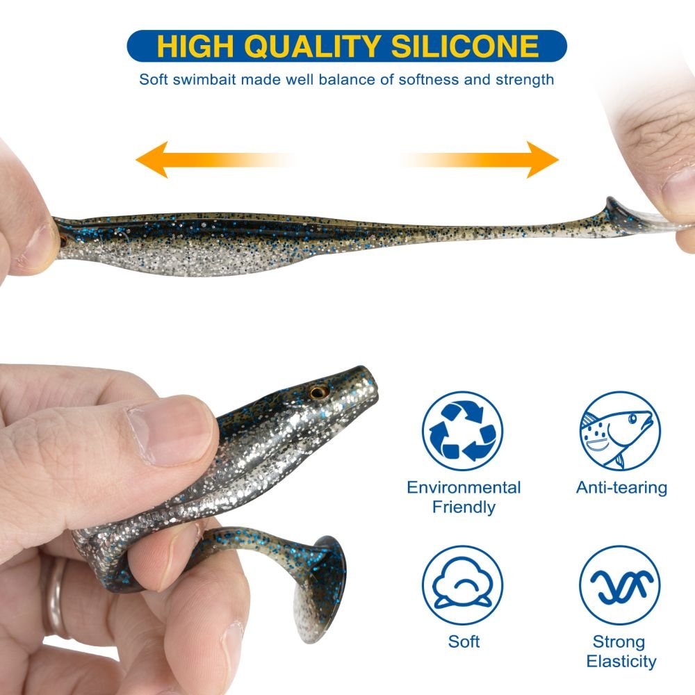 30 PCS Soft Paddle Tail Swimbaits Lures - Image 5