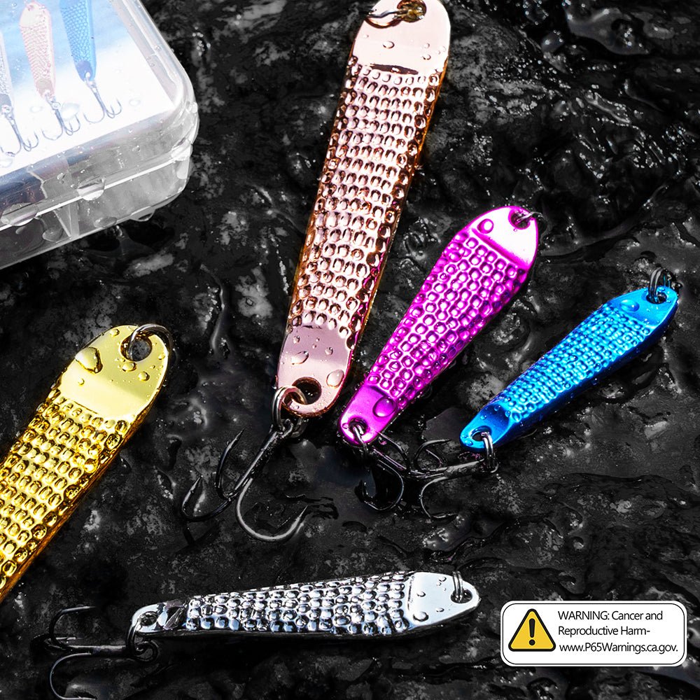 5pcs Jigs Fishing Lures Spoons Lure with Treble Hook - Image 2