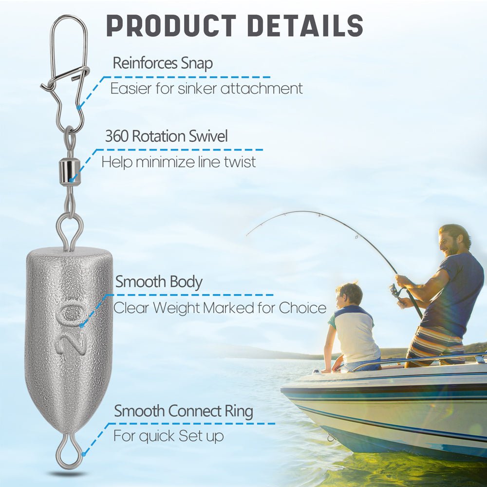6 Sizes Drop Shot Lead Fishing Weights - Image 5
