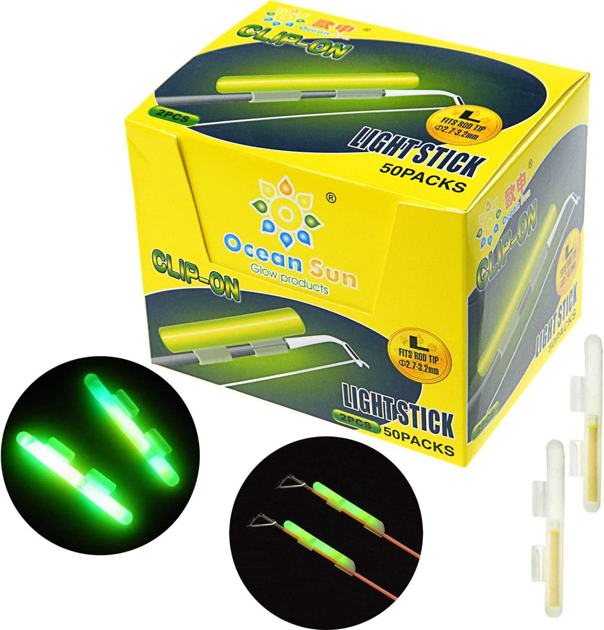100pcs Fishing Glow Sticks Rod Tip Glow Sticks